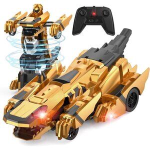 Dinosaur Transform RC Car 24GHz Remote Control Robot Car Toy with Light for Kids